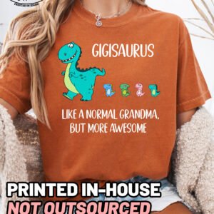 Custom Gigisaurus Followers Shirt Comfort Colors Gigi Grandma Tee - Image 7
