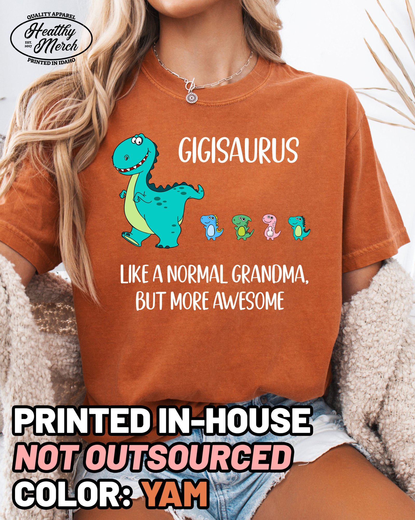Custom Gigisaurus Followers Shirt Comfort Colors Gigi Grandma Tee - Image 7
