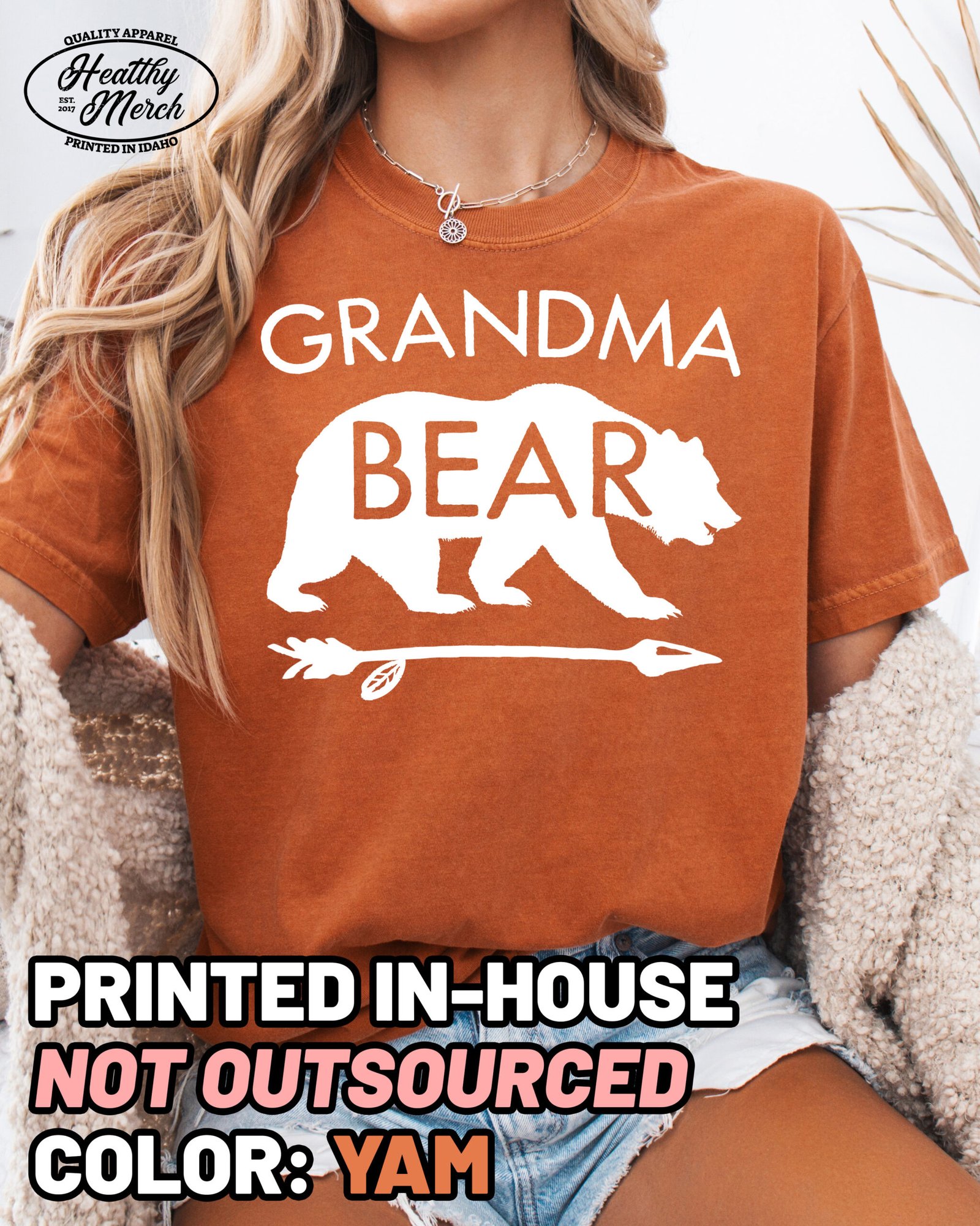 Grandma Bear Shirt Comfort Colors Tee - Image 1