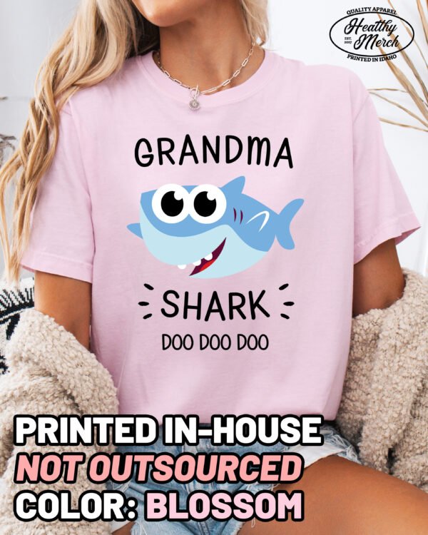 Grandma Shark Shirt Comfort Colors Grandma Tee