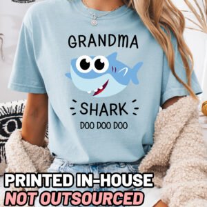 Grandma Shark Shirt Comfort Colors Grandma Tee - Image 11