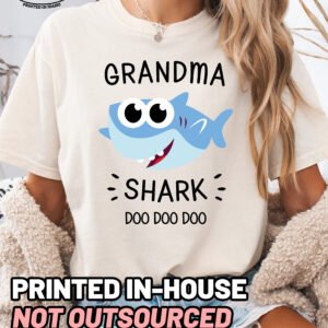 Grandma Shark Shirt Comfort Colors Grandma Tee - Image 9