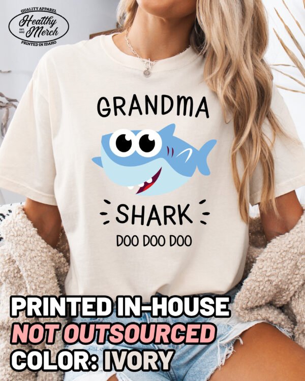 Grandma Shark Shirt Comfort Colors Grandma Tee