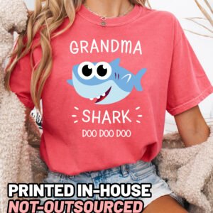 Grandma Shark Shirt Comfort Colors Grandma Tee - Image 5