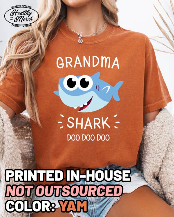 Grandma Shark Shirt Comfort Colors Grandma Tee