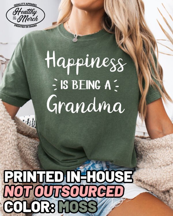 Happiness Is Being A Grandma Shirt Comfort Colors Tee