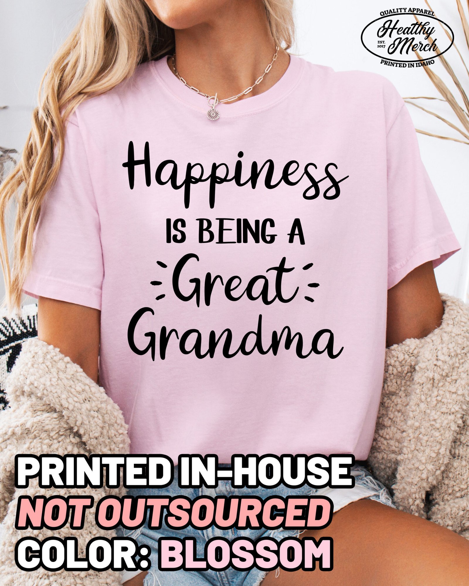 Happiness Is Being A Great Grandma Shirt Comfort Colors Tee - Image 9