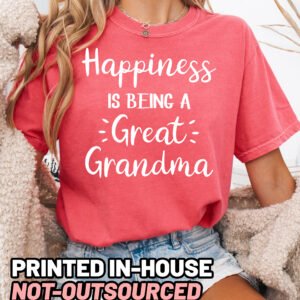 Happiness Is Being A Great Grandma Shirt Comfort Colors Tee - Image 10