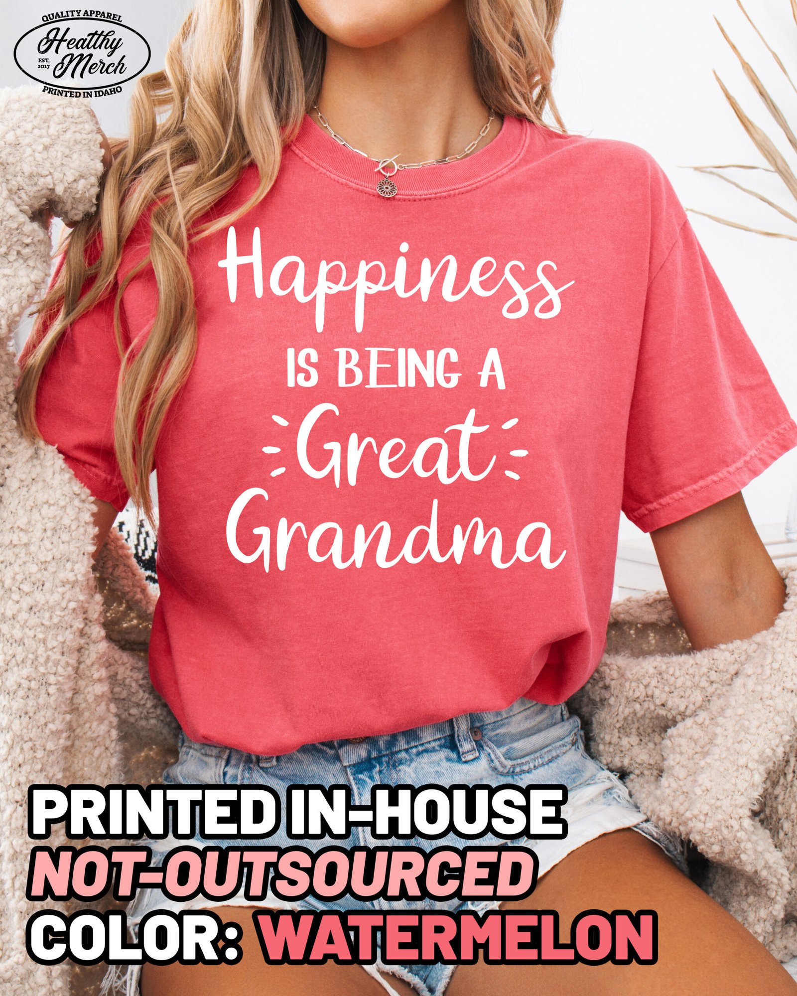 Happiness Is Being A Great Grandma Shirt Comfort Colors Tee - Image 10