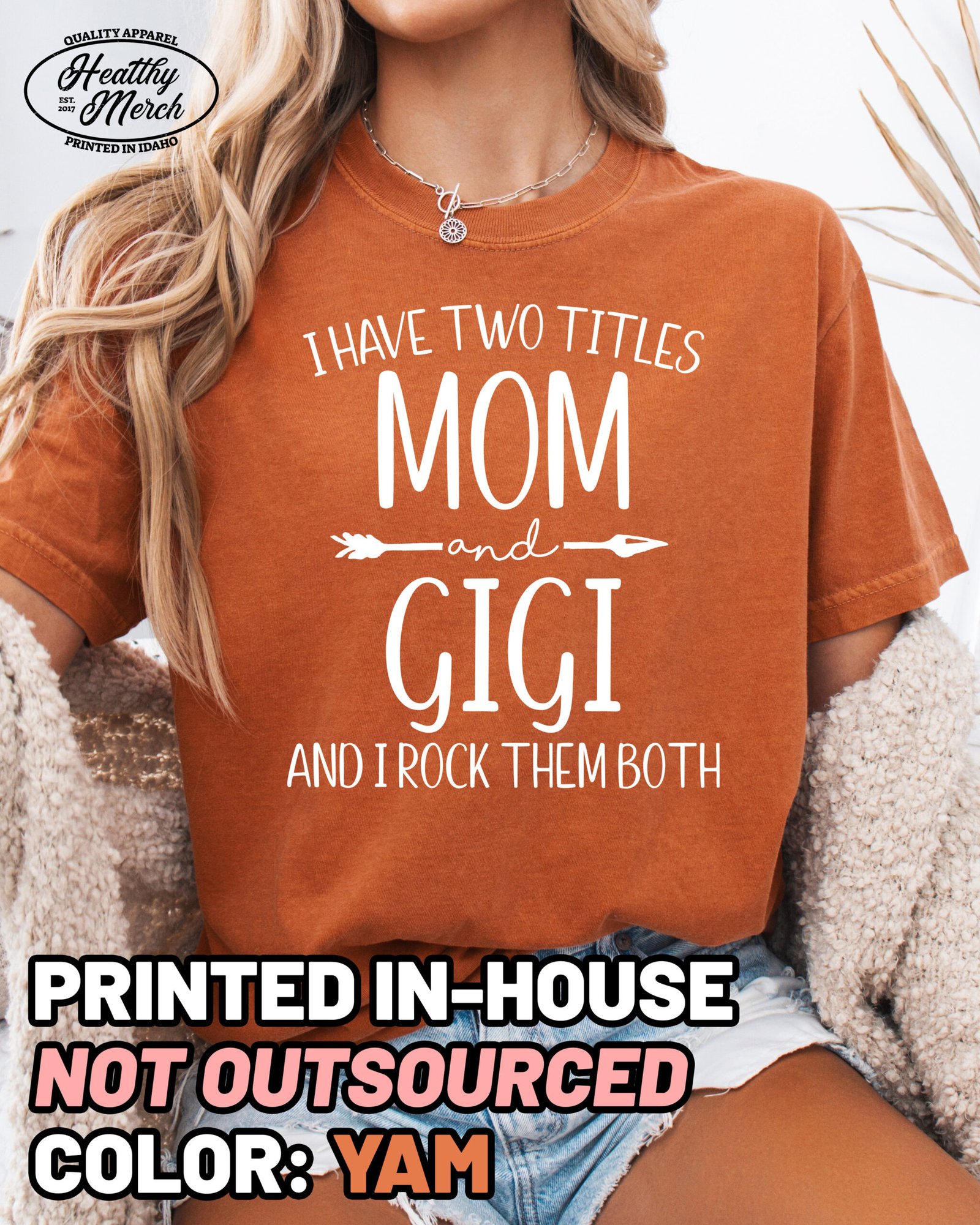 Two Titles Mom and Gigi Shirt Comfort Colors Grandma Tee - Image 7