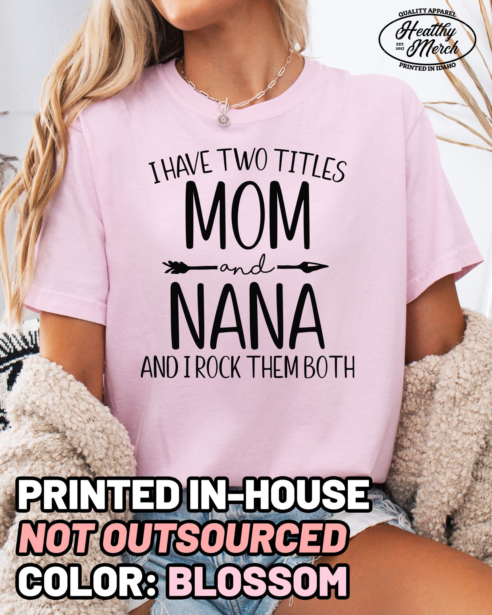 Two Titles Mom and Nana Shirt Comfort Colors Grandma Tee - Image 5