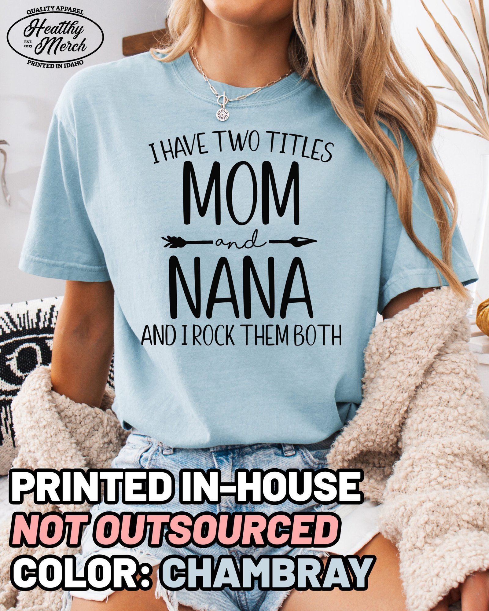 Two Titles Mom and Nana Shirt Comfort Colors Grandma Tee - Image 4