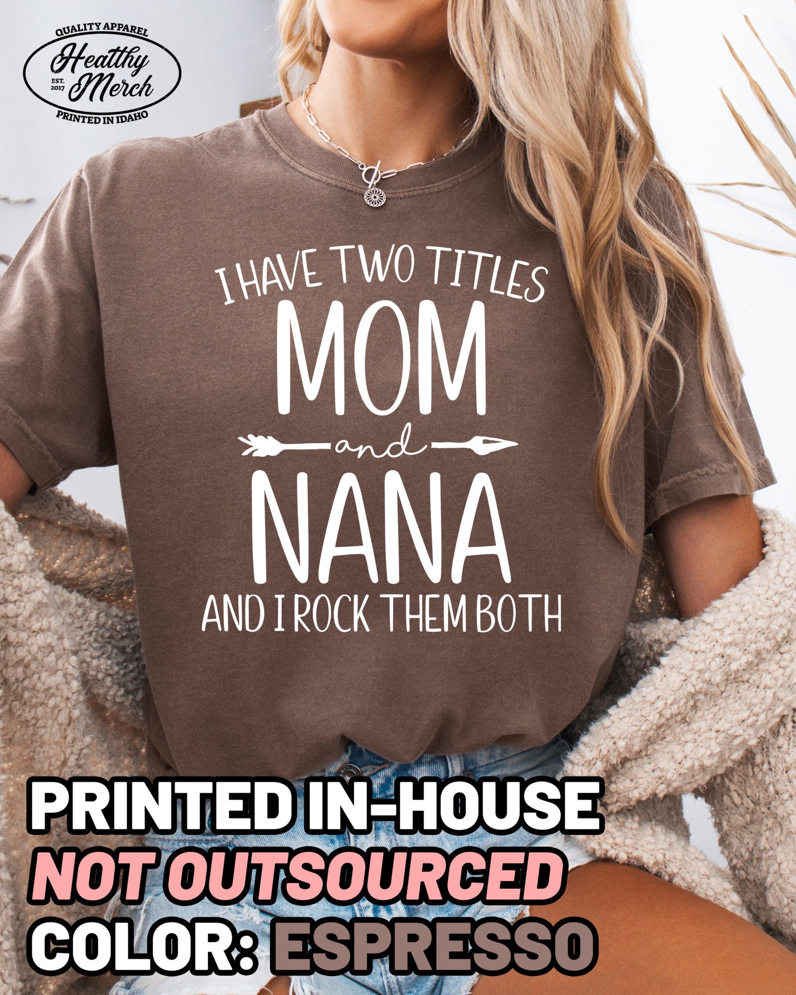 Two Titles Mom and Nana Shirt Comfort Colors Grandma Tee - Image 9