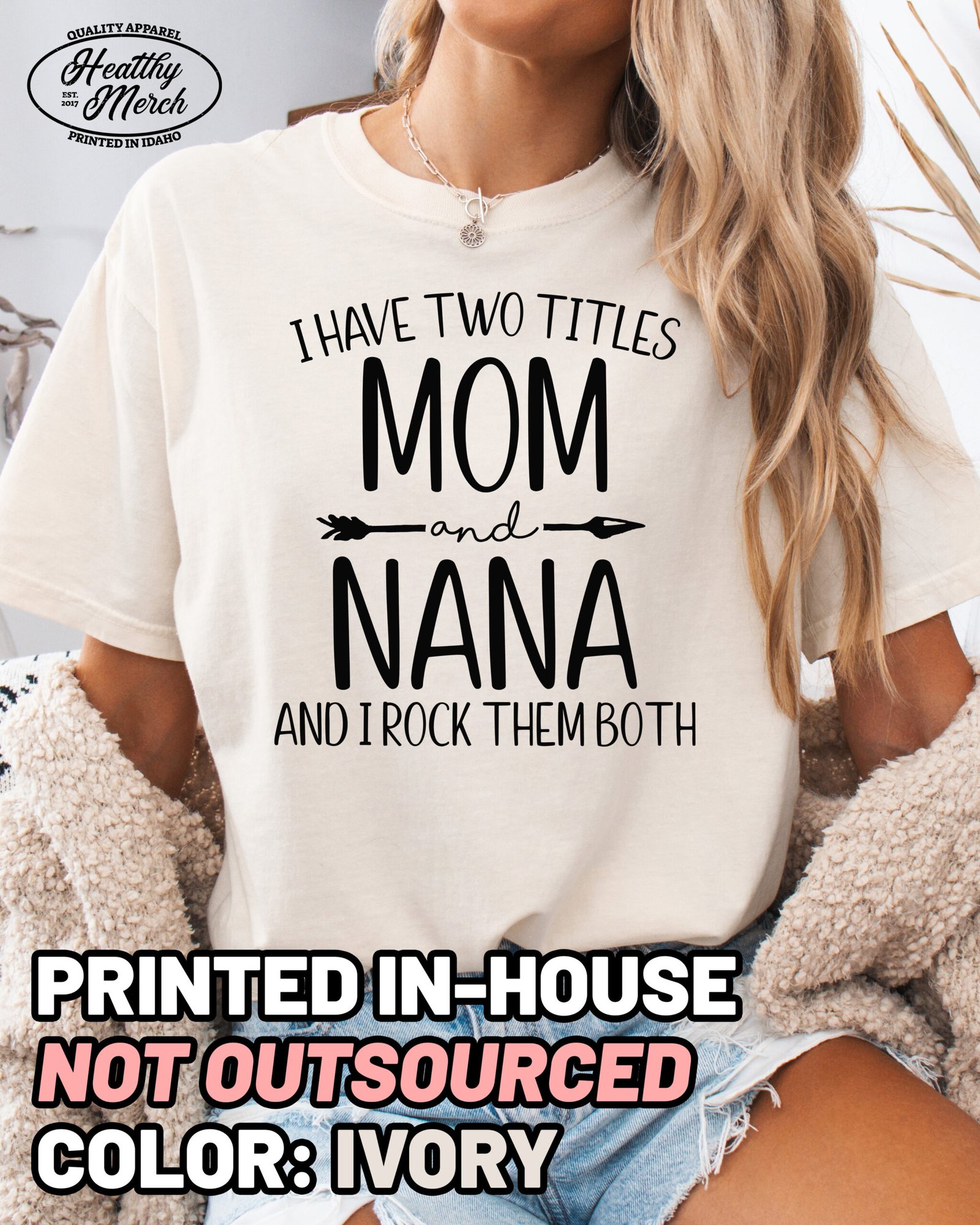 Two Titles Mom and Nana Shirt Comfort Colors Grandma Tee - Image 10