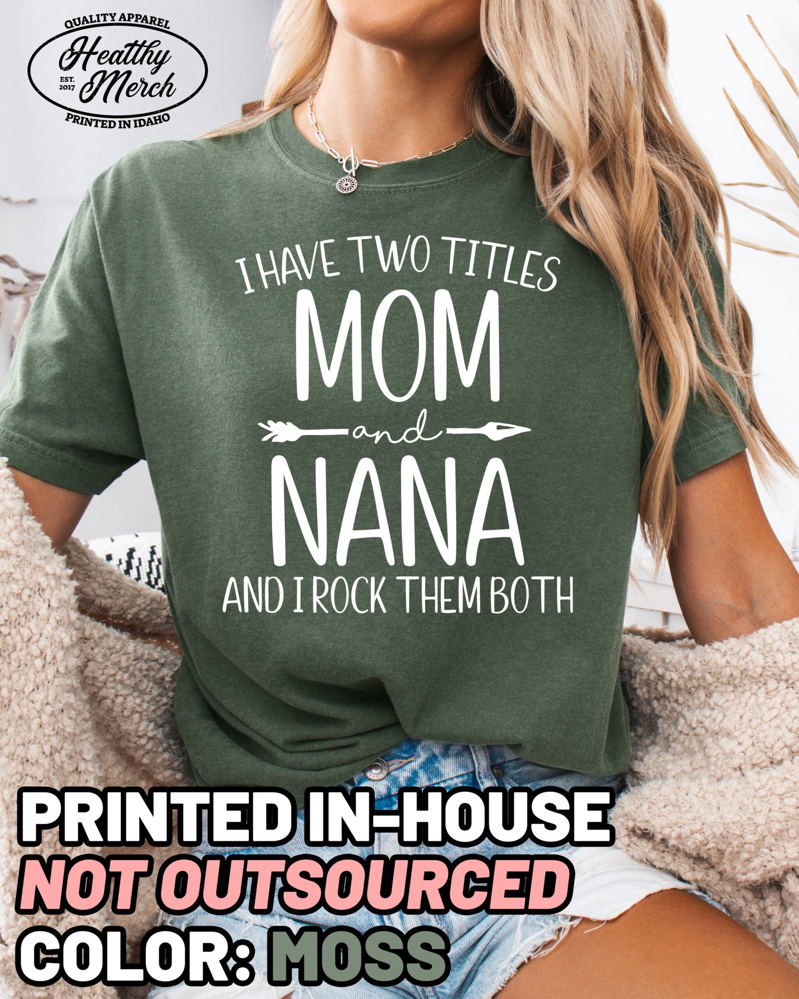 Two Titles Mom and Nana Shirt Comfort Colors Grandma Tee - Image 8