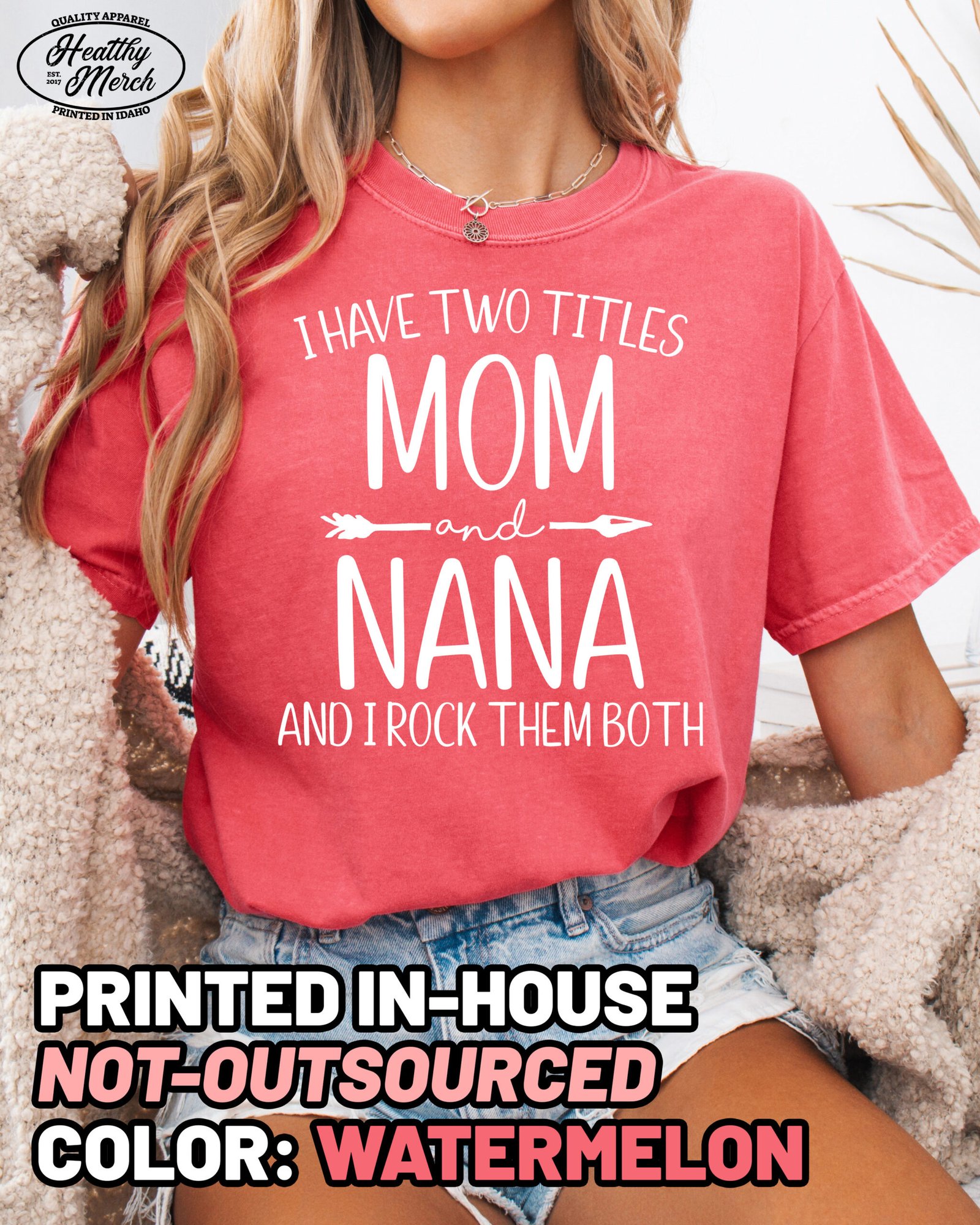 Two Titles Mom and Nana Shirt Comfort Colors Grandma Tee - Image 6