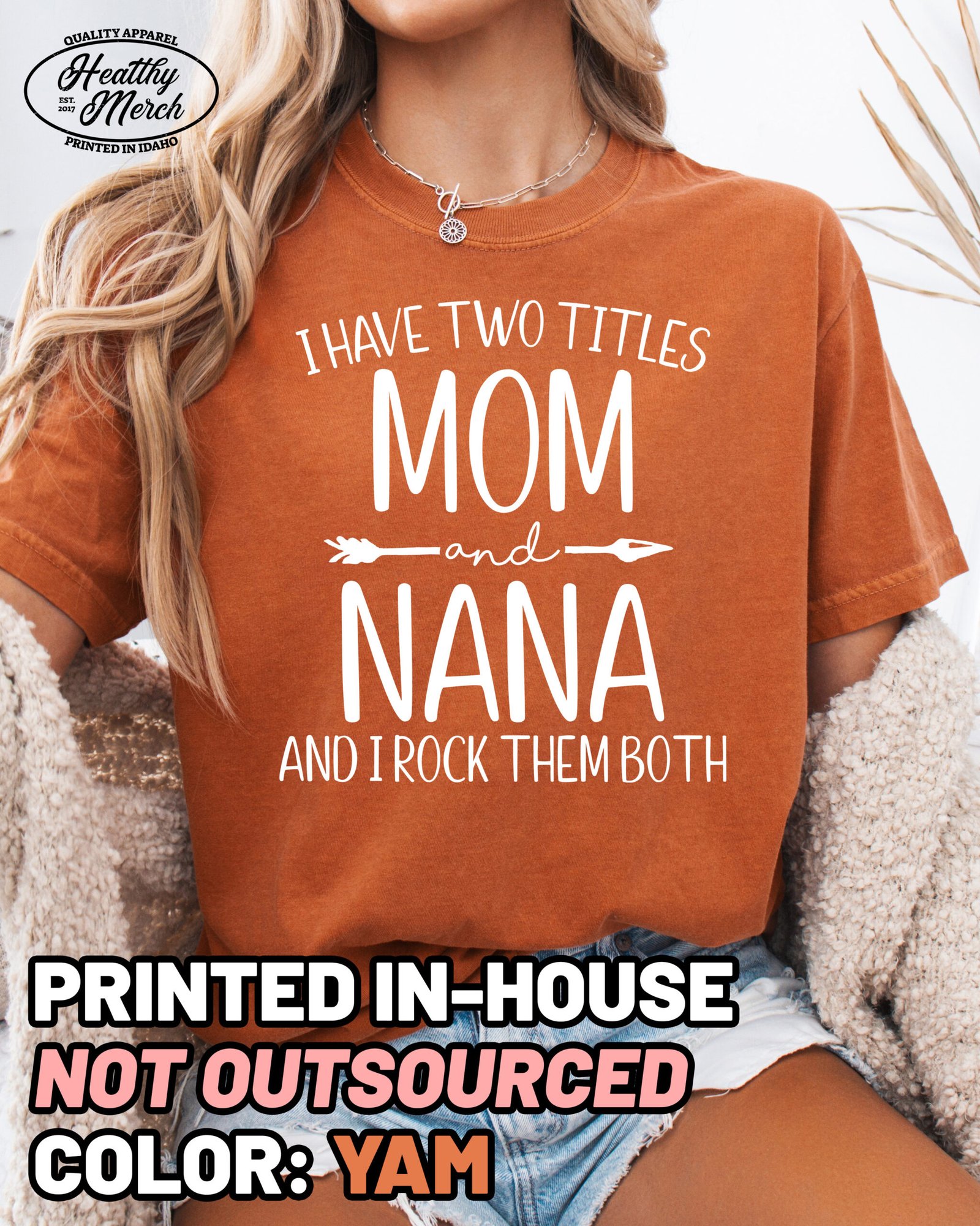 Two Titles Mom and Nana Shirt Comfort Colors Grandma Tee - Image 7