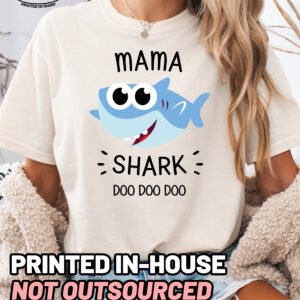 Mama Shark Shirt Comfort Colors Mom Tee - Image 8