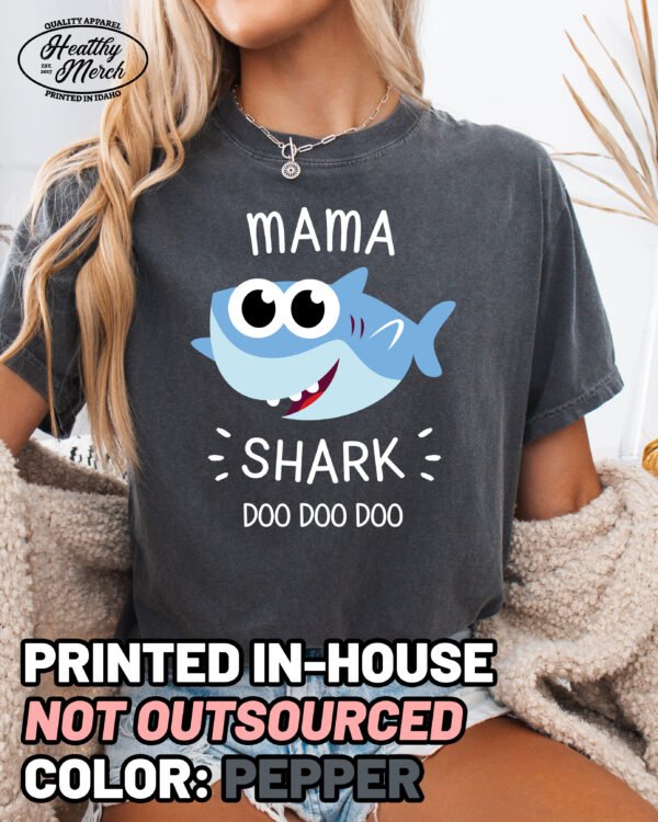 Mama Shark Shirt Comfort Colors Mom Tee