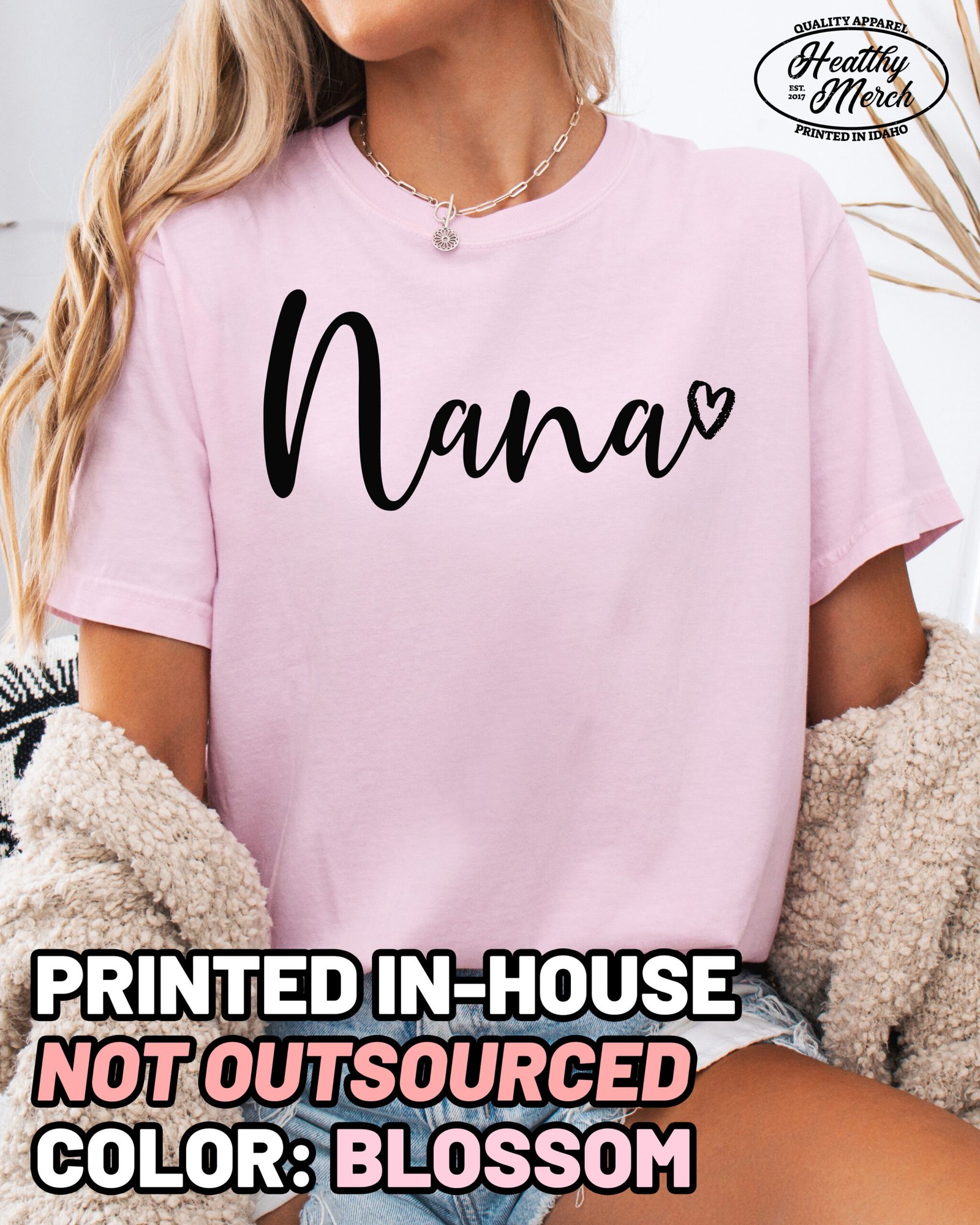 Nana Script Shirt Comfort Colors Grandma Tee - Image 8