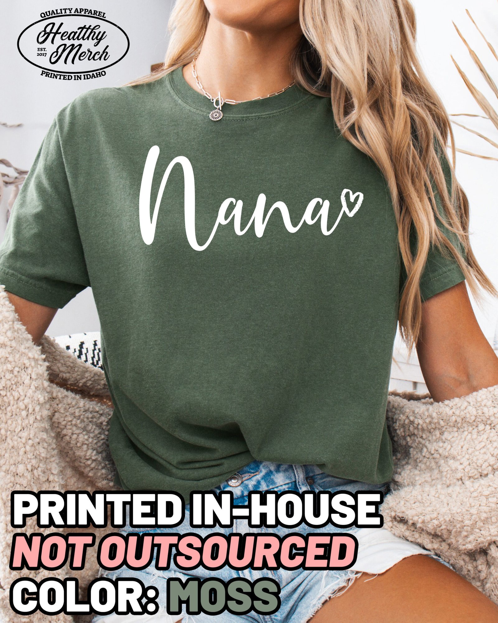 Nana Script Shirt Comfort Colors Grandma Tee - Image 1