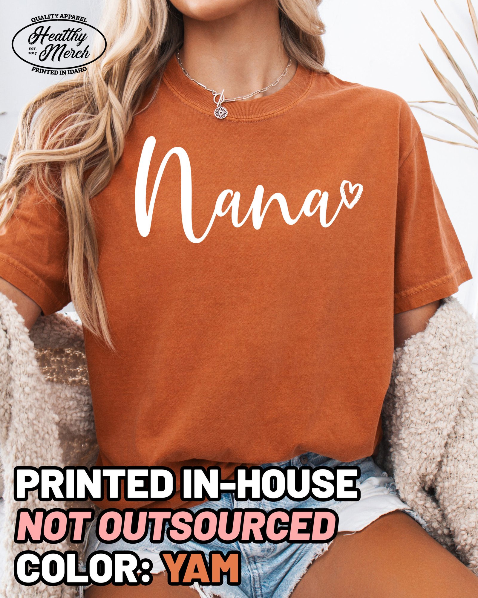 Nana Script Shirt Comfort Colors Grandma Tee - Image 10