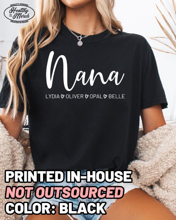 Personalized Nana Shirt Comfort Colors Custom Grandma Tee