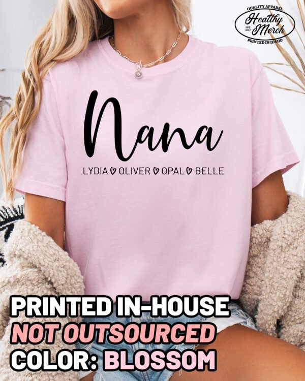 Personalized Nana Shirt Comfort Colors Custom Grandma Tee