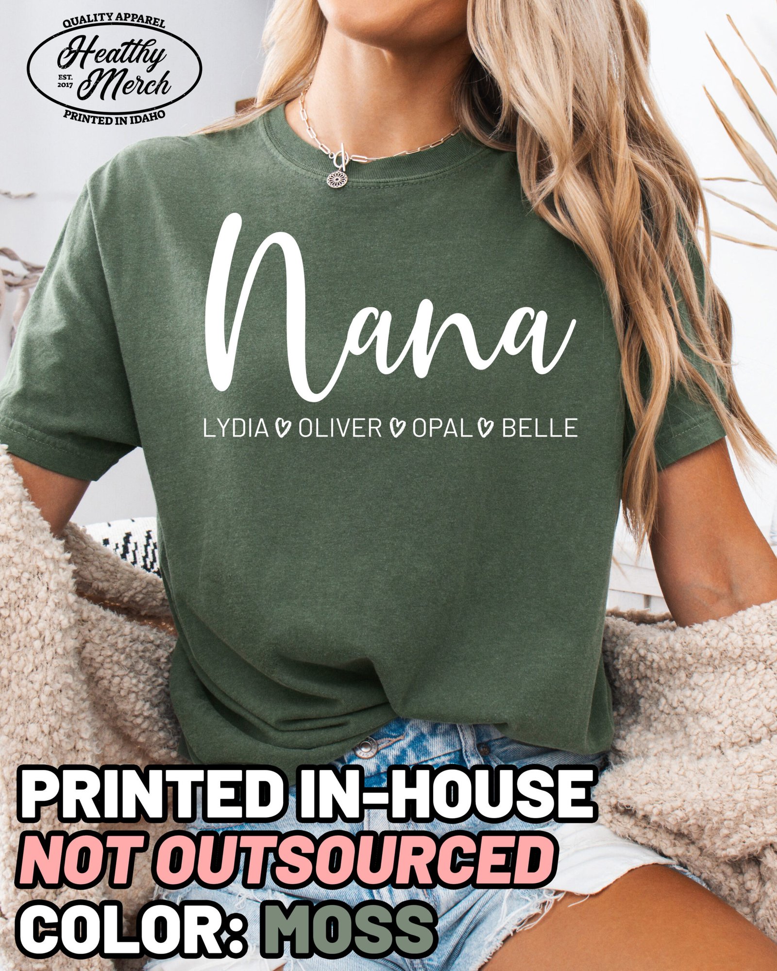 Personalized Nana Shirt Comfort Colors Custom Grandma Tee - Image 1