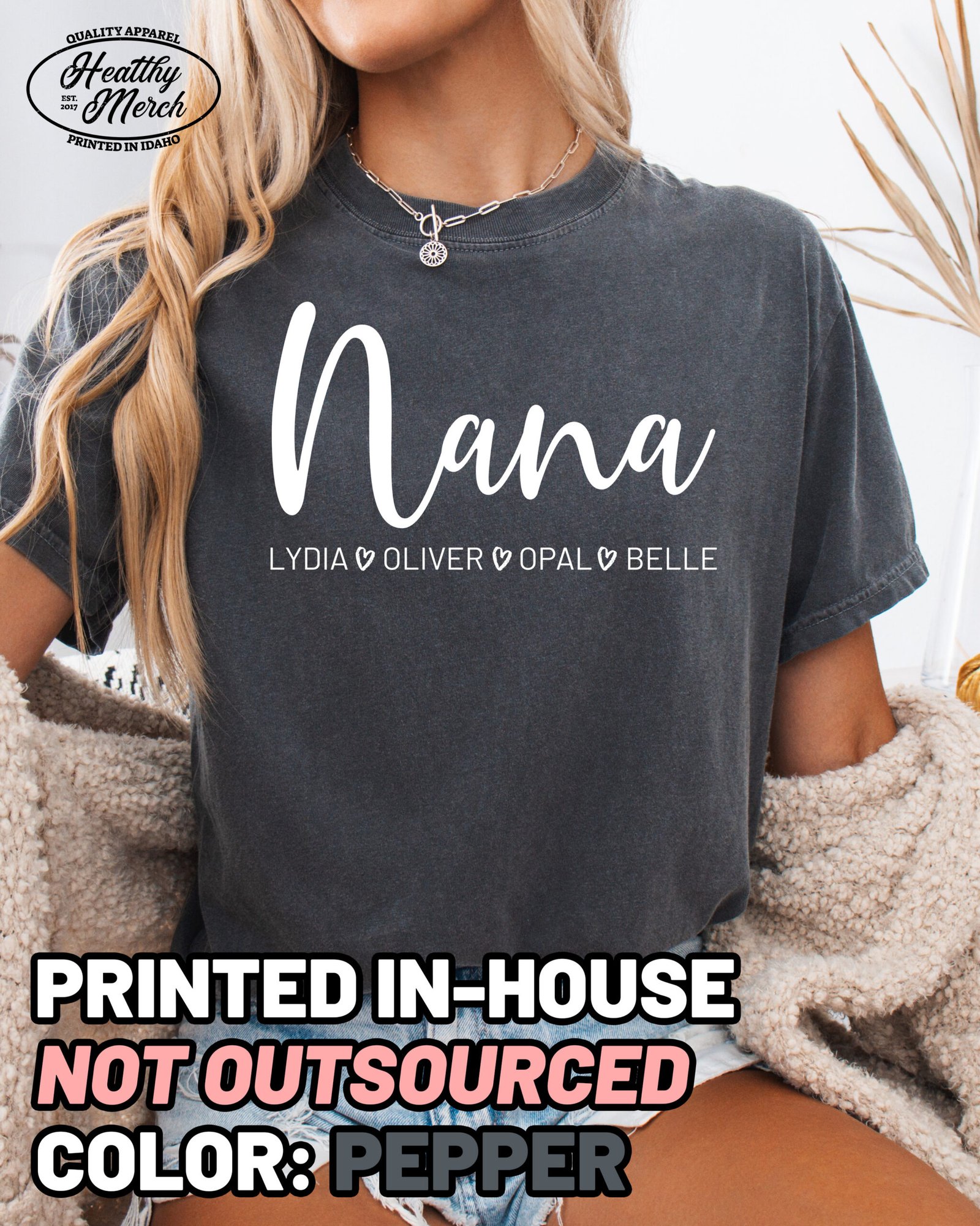 Personalized Nana Shirt Comfort Colors Custom Grandma Tee - Image 7