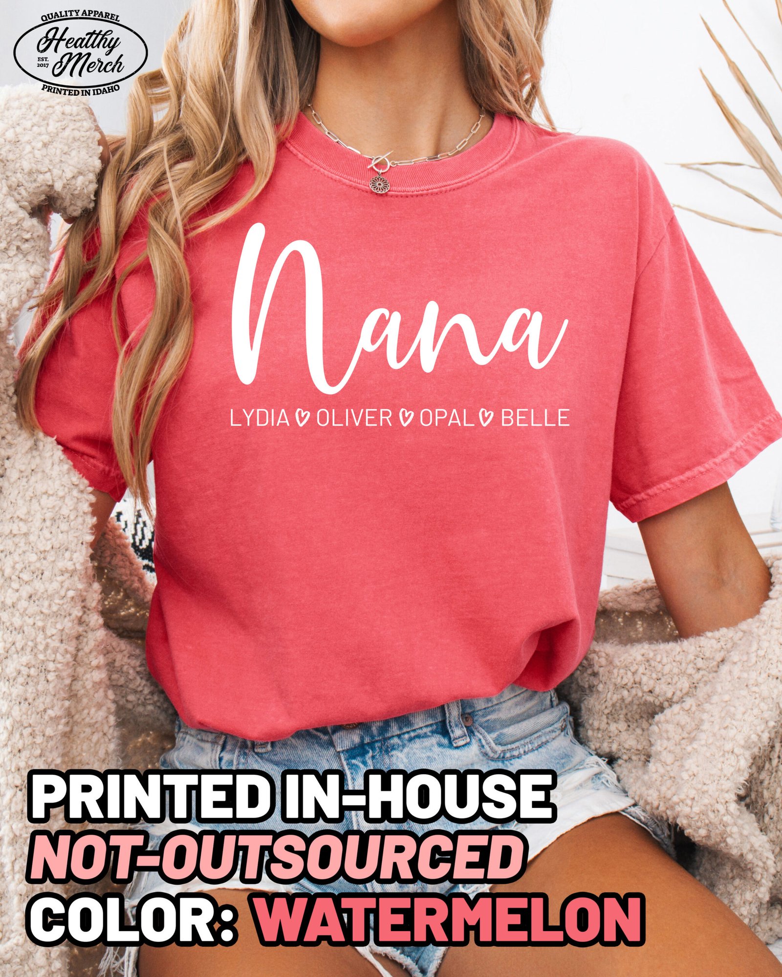 Personalized Nana Shirt Comfort Colors Custom Grandma Tee - Image 10