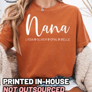 Personalized Nana Shirt Comfort Colors Custom Grandma Tee - Image 11