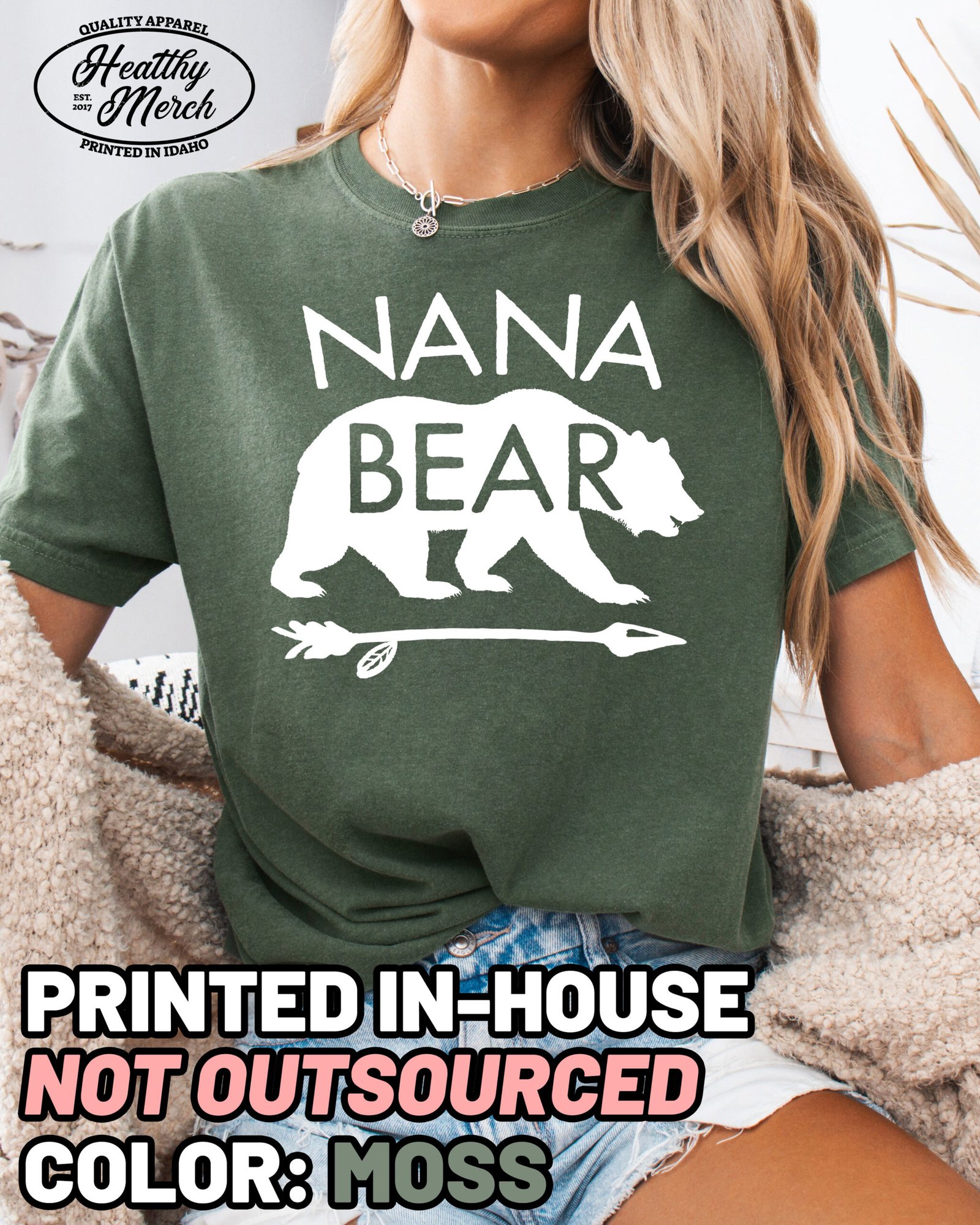 Nana Bear Shirt Comfort Colors Grandma Tee - Image 1