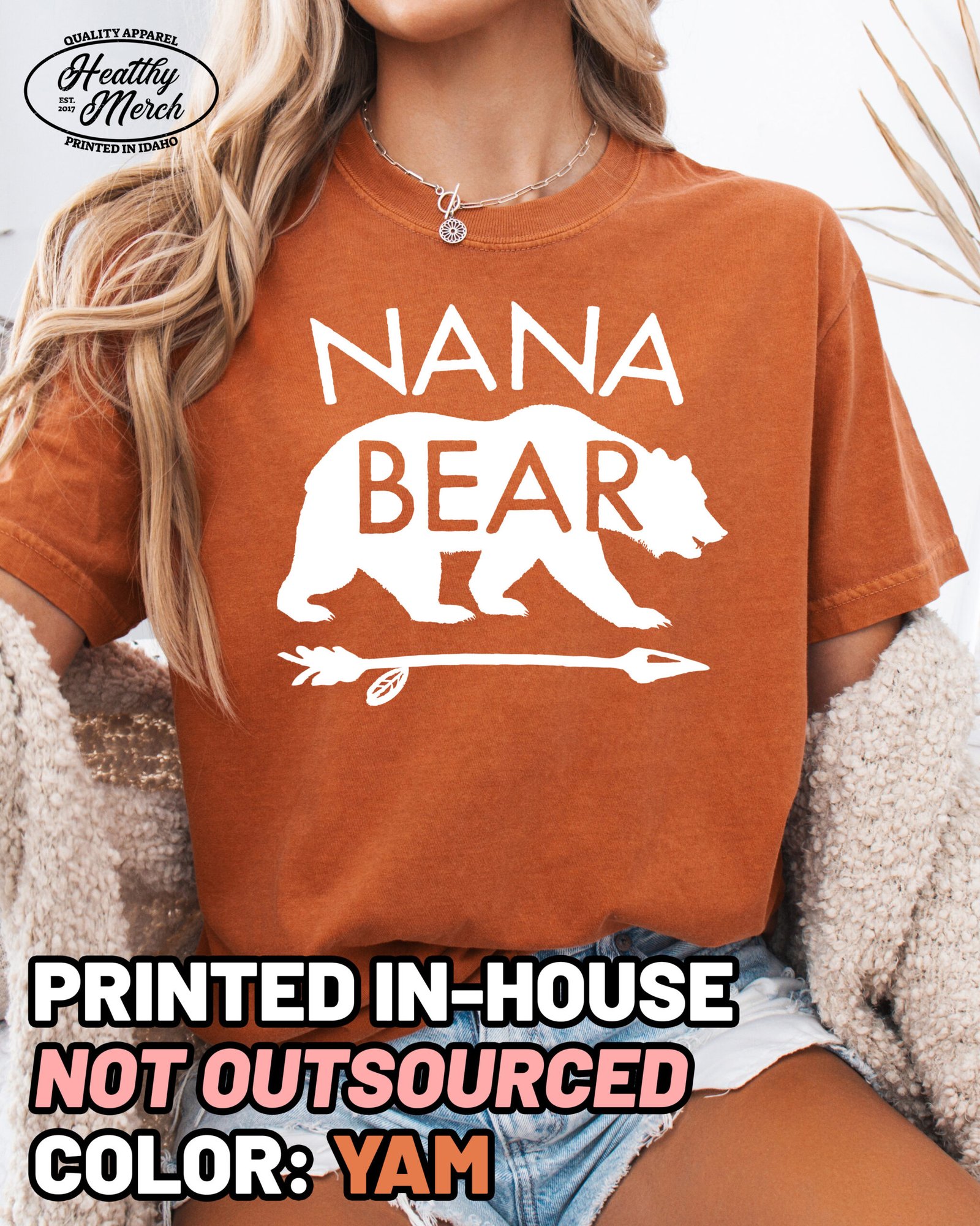 Nana Bear Shirt Comfort Colors Grandma Tee - Image 6