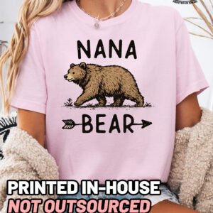 Nana Bear Graphic Shirt Comfort Colors Grandma Tee - Image 9