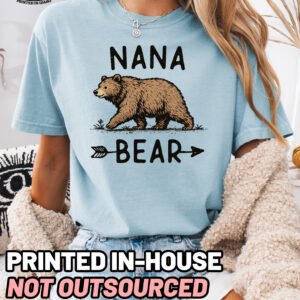Nana Bear Graphic Shirt Comfort Colors Grandma Tee - Image 8