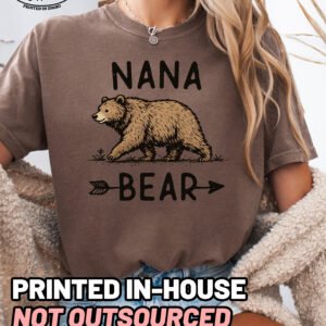 Nana Bear Graphic Shirt Comfort Colors Grandma Tee - Image 5