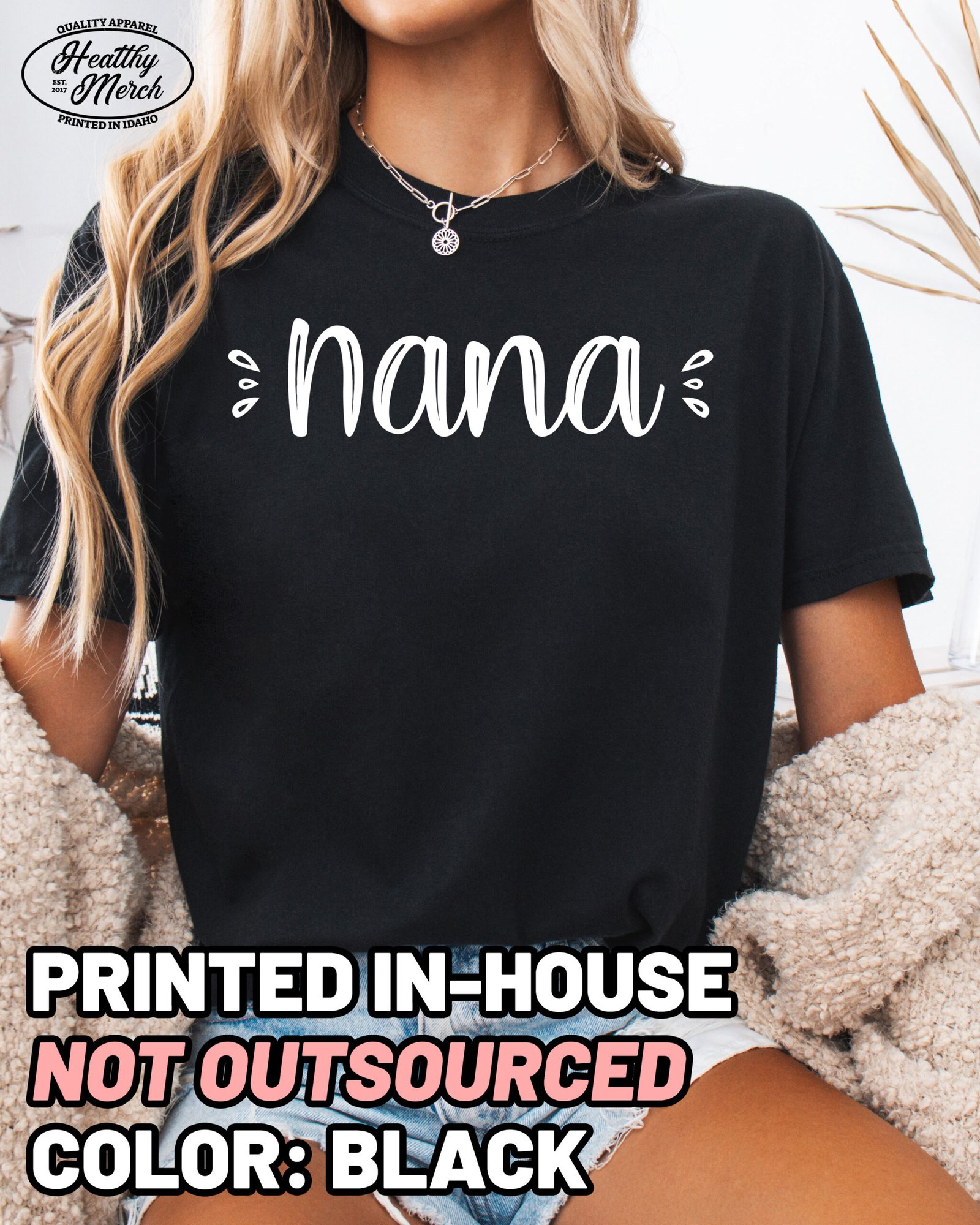 Cute Nana Shirt Comfort Colors Grandma Tee - Image 8
