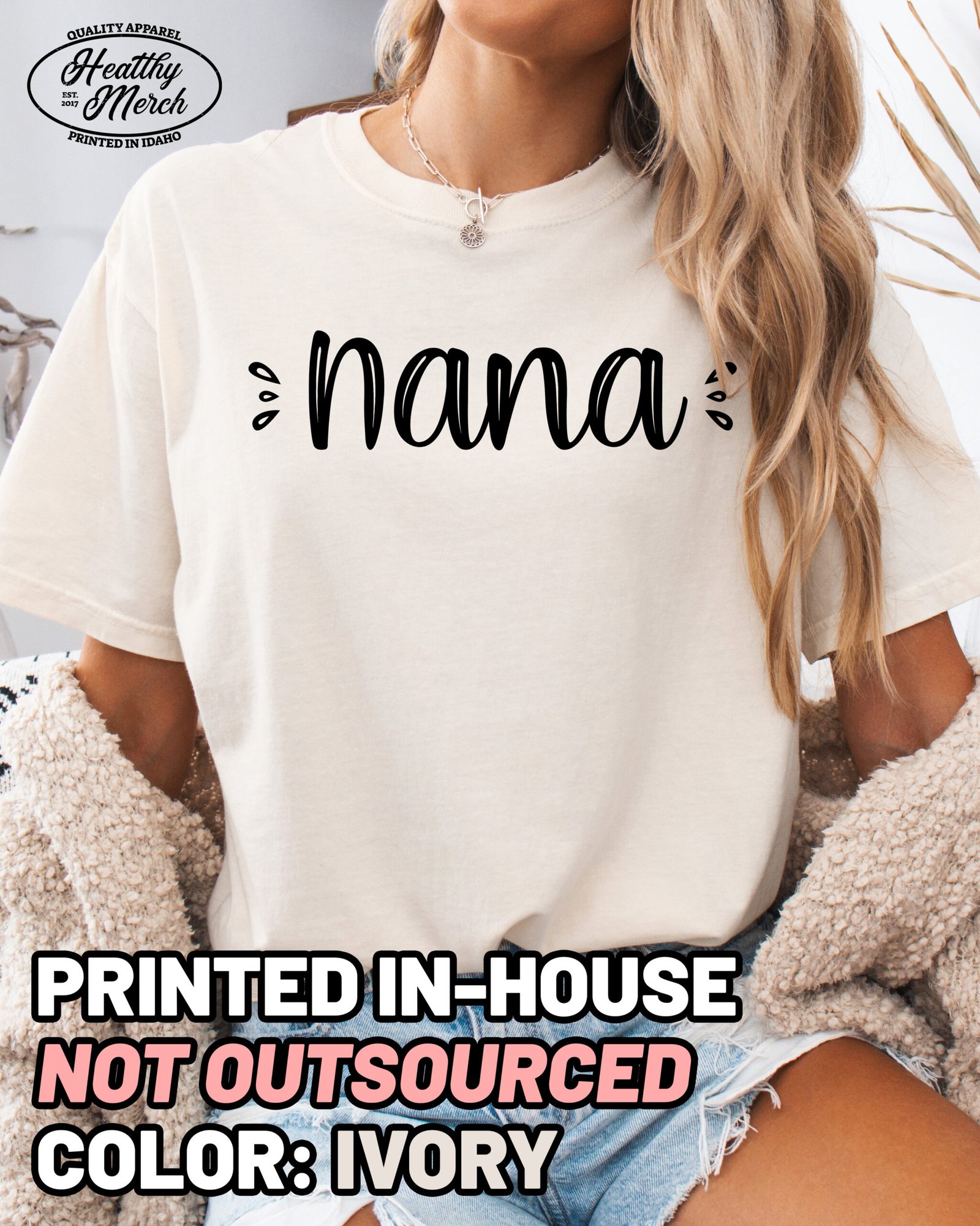 Cute Nana Shirt Comfort Colors Grandma Tee - Image 7