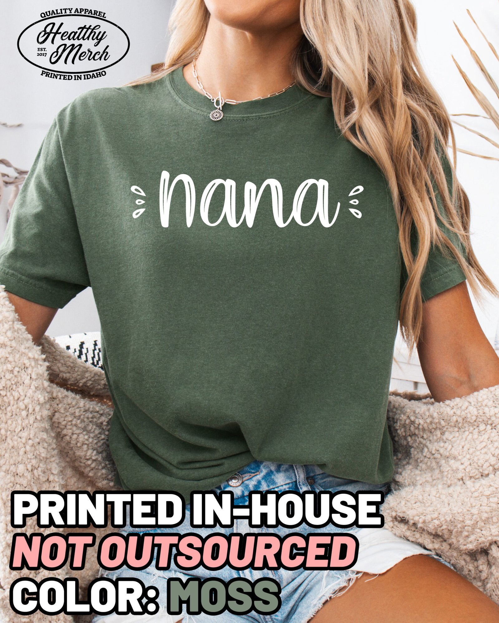 Cute Nana Shirt Comfort Colors Grandma Tee - Image 5