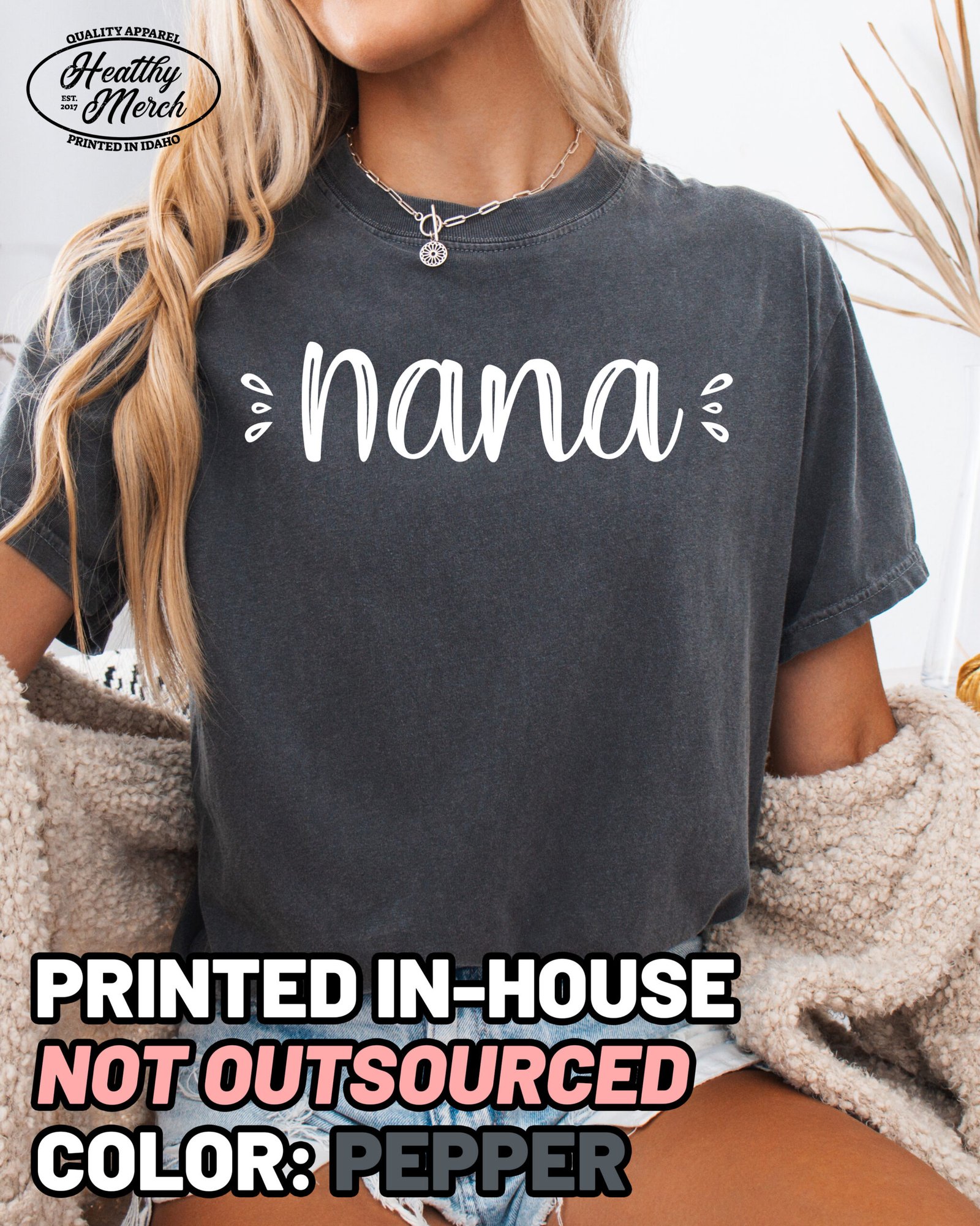 Cute Nana Shirt Comfort Colors Grandma Tee - Image 1