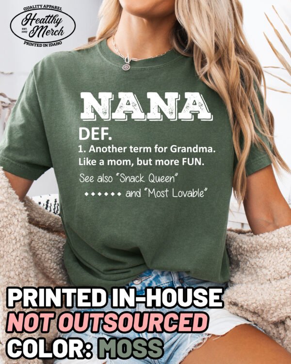Nana Definition Shirt Comfort Colors Grandma Tee
