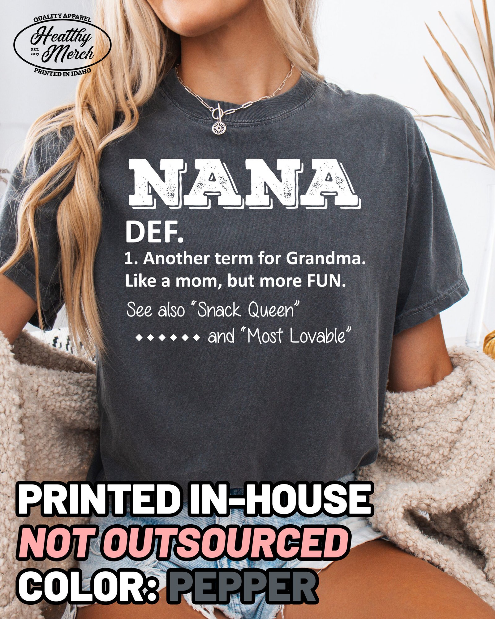 Nana Definition Shirt Comfort Colors Grandma Tee - Image 11