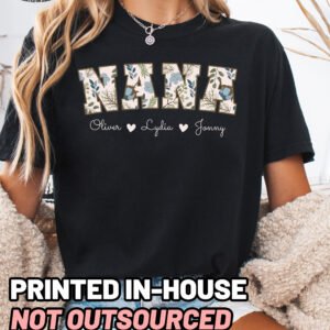 Personalized Floral Nana Shirt Comfort Colors Custom Grandma Tee - Image 7