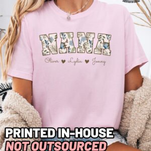 Personalized Floral Nana Shirt Comfort Colors Custom Grandma Tee - Image 10