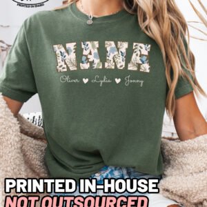 Personalized Floral Nana Shirt Comfort Colors Custom Grandma Tee - Image 5