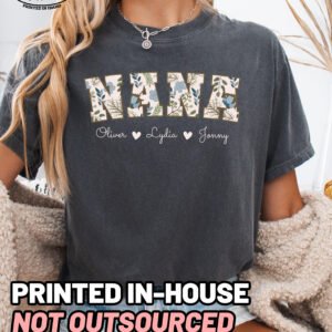 Personalized Floral Nana Shirt Comfort Colors Custom Grandma Tee - Image 8