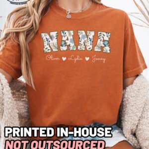 Personalized Floral Nana Shirt Comfort Colors Custom Grandma Tee - Image 4