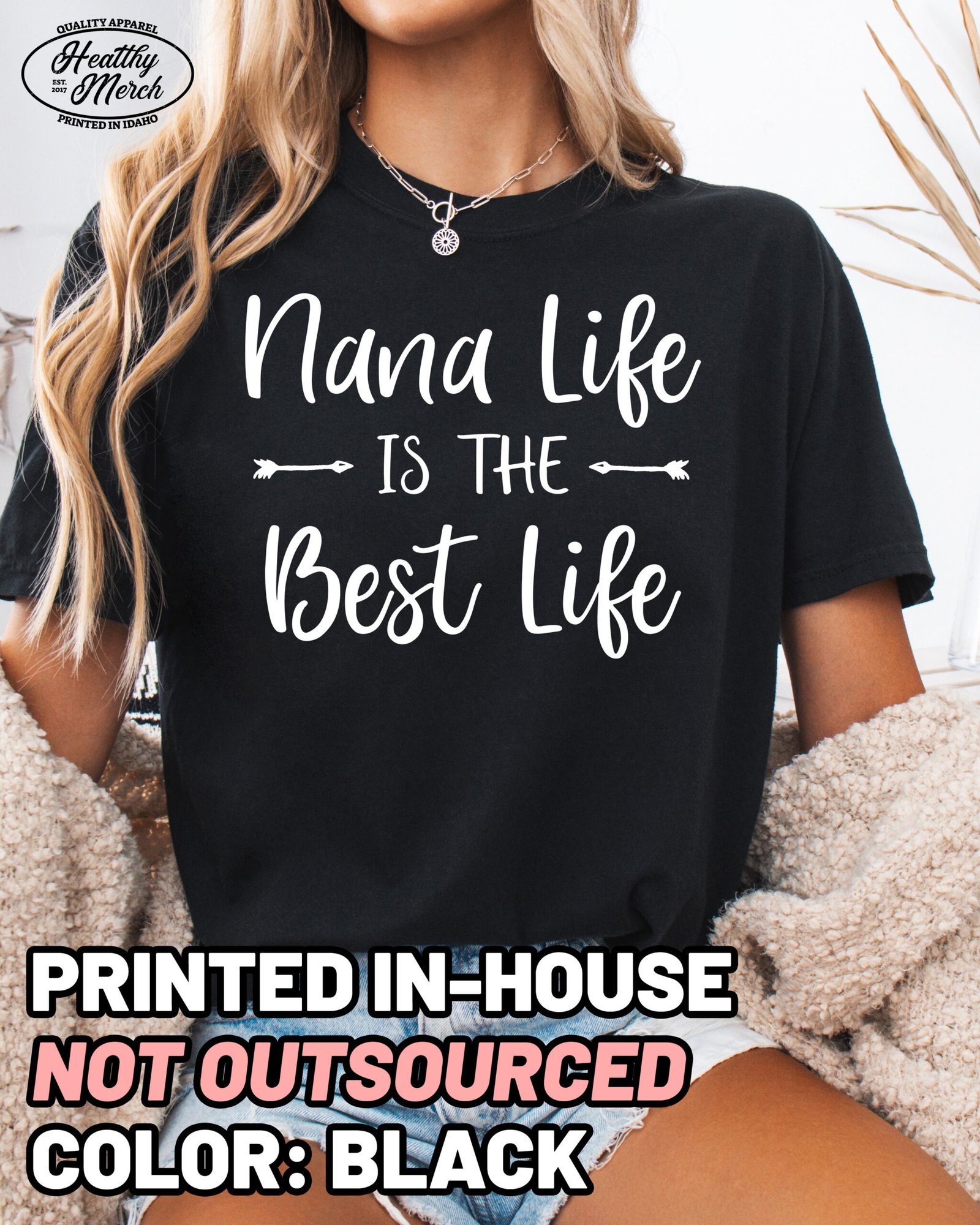 Nana Life is the Best Life Shirt Comfort Colors Grandma Tee - Image 4