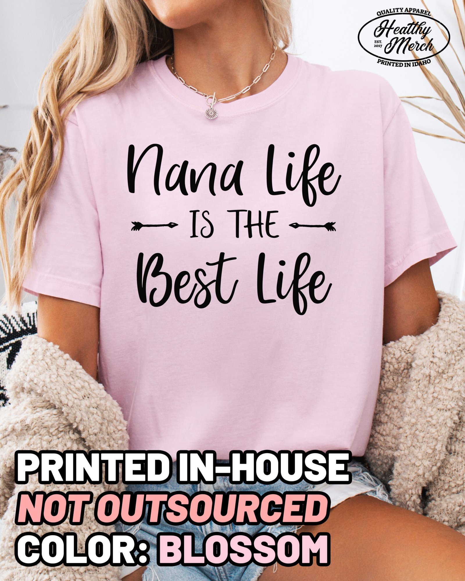 Nana Life is the Best Life Shirt Comfort Colors Grandma Tee - Image 6